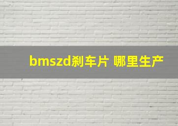 bmszd刹车片 哪里生产